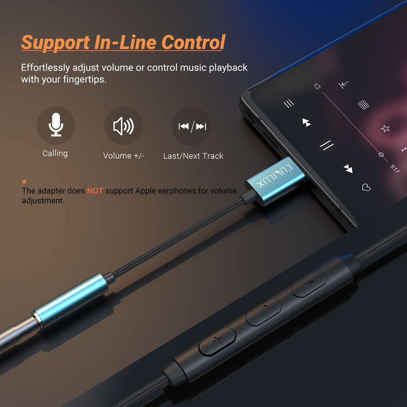 Cubilux USB C Headphone Adapter [96KHz/24-bit DAC] Type C to 3.5mm Audio Dongle Compatible with Moto Razr 2024, ThinkPhone 25, Moto S50, Edge 50/40/30, Galaxy S25/S24 A16, Pixel 9/8/7/6 Pro 8a/7a/6a Blue