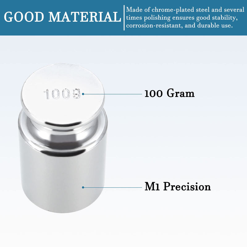 QUARKZMAN 100g x 1 Piece Calibration Weight Chrome-Plated Steel Gram Weight | For digital jewelry scales and balance test, M1 precision