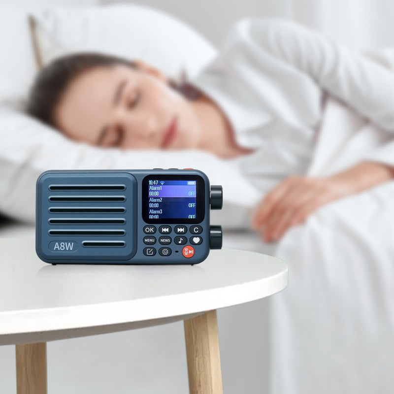 A8W Portable Smart Internet Radio Receiver WIFI/4G Radio Speaker with FM,Micro-SD Card,All World Radios,for Home with WiFi,Digital Radio,choyoung