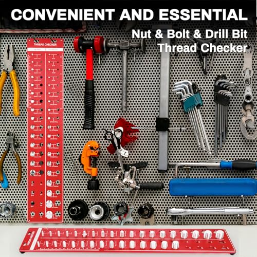 34 Thread Checker Nut and Bolt Thread Checker Standard and Metric Bolt Size and Thread Identifier Gauge Drill Bit Gauge,19 Standard and 15 Metric 8 Drill Bit Sizes