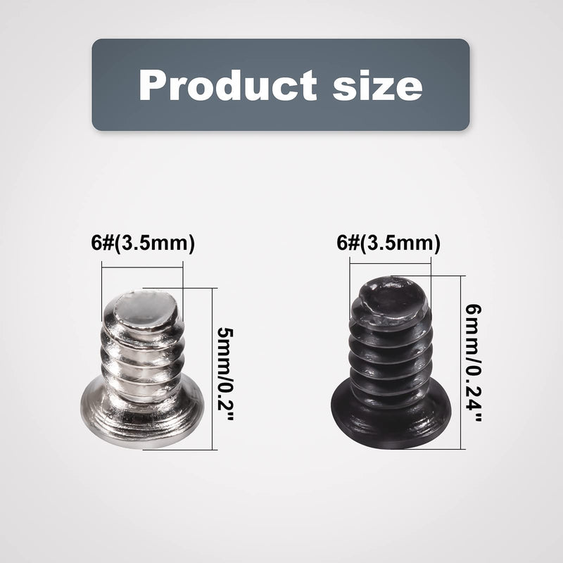 Hard Drive Screws KM6#-32 Flat Head Screws Countersunk Phillips Head for 3.5" HDD (400 Pcs, Black 200+Silver 200)