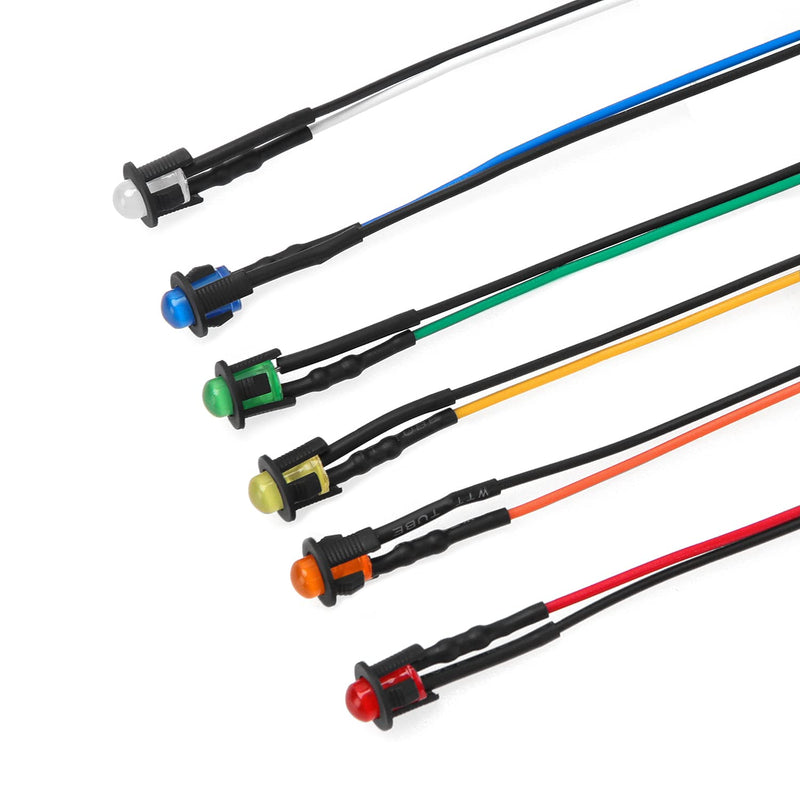 Lyeteung 150 pieces 5 mm plastic LED diode holder, LED lamp holder, clip bezel attachment diode holder, LED socket, LED installation clip, black 5 mm plastic - B