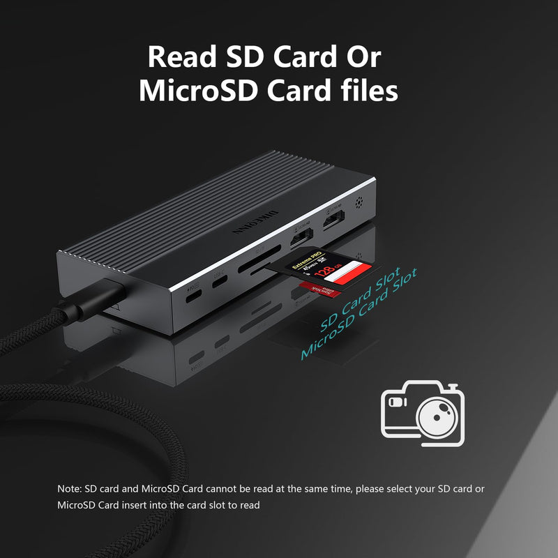 13-in-1 USB C Docking Station: Triple 4K Display, 100W Power Delivery, 5Gbps Data Ports, SD/MicroSD Slot - for Dell XPS, HP Laptops & ThinkPad