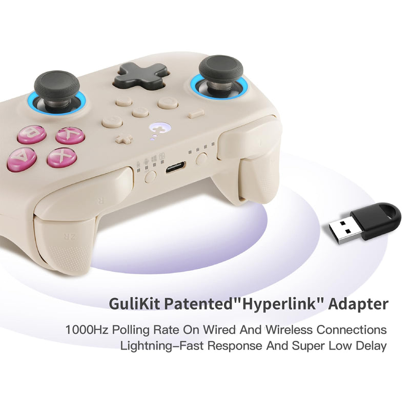 GuliKit KK3 PRO Controller Kingkong 3 Pro Switch Controller (No Drift) for Switch/PC/Android/MacOS/IOS with Hall Joysticks and Triggers, Maglev/Rotor/HD Vibration (GB RETRO) GB