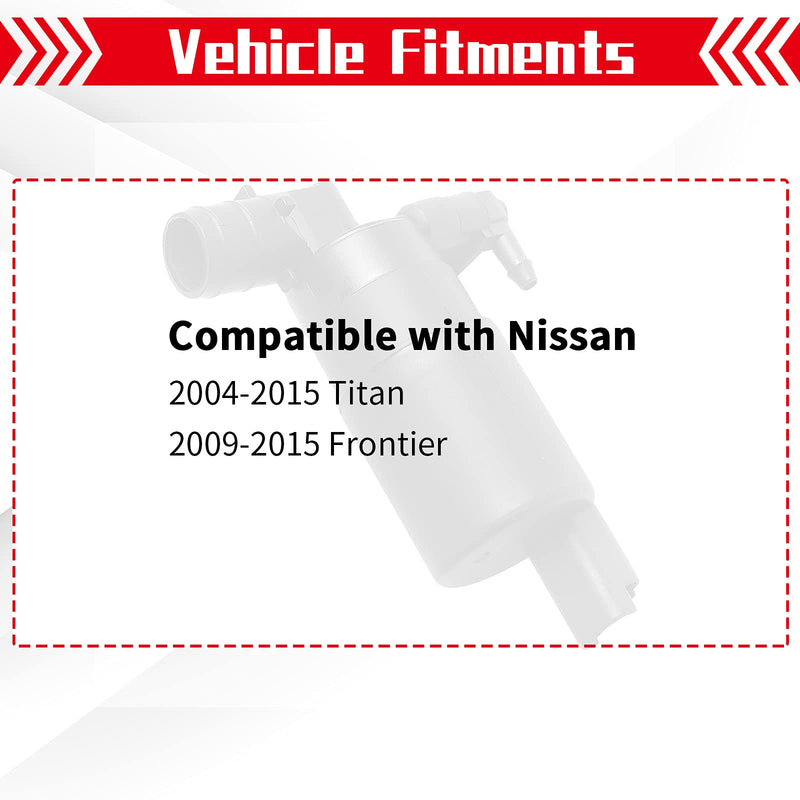OTUAYAUTO Windshield Washer Pump - Replacement for 2004-2015 Nissan Titan, 2009-2015 Nissan Frontier, Original Factory OEM: 28920-7S200 Washer Fluid Pump with Grommet