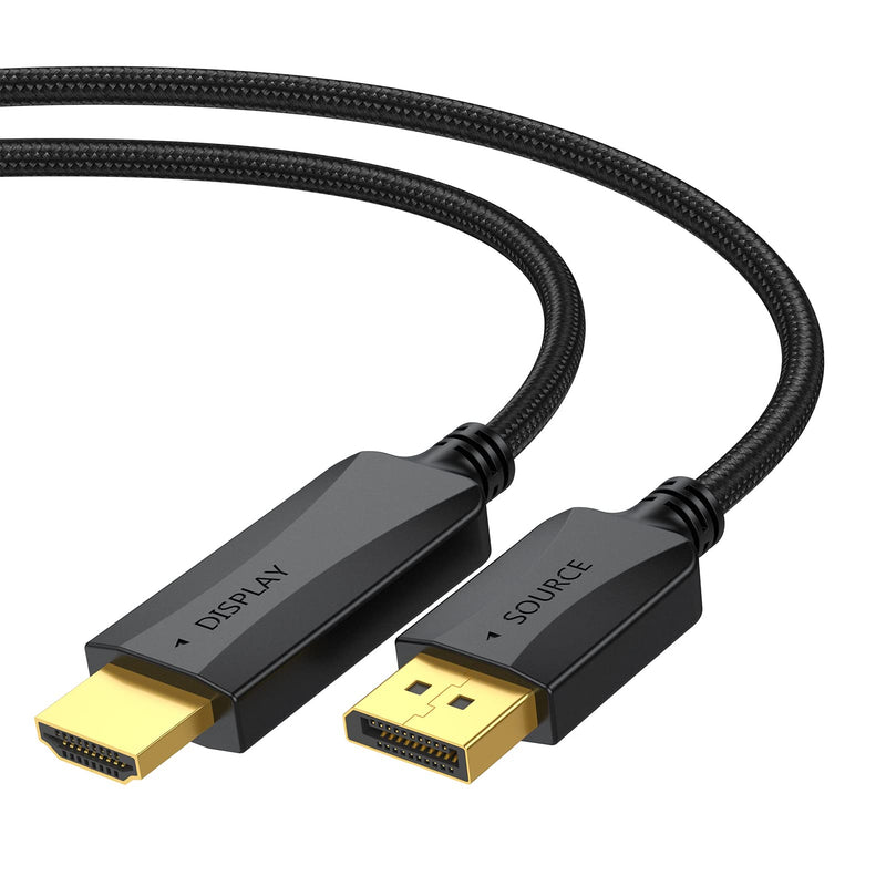 Thin DisplayPort to HDMI Cable 10-Pack, 3 FT 4K DP to HDMI Display Port Cord Adapter Male to Male Cord (UHD 4K, 2K, 1080P) Gold-Plated Braided Compatible with Dell, HP, Insignia, ASUS, AMD and More 3FT/0.9M Black