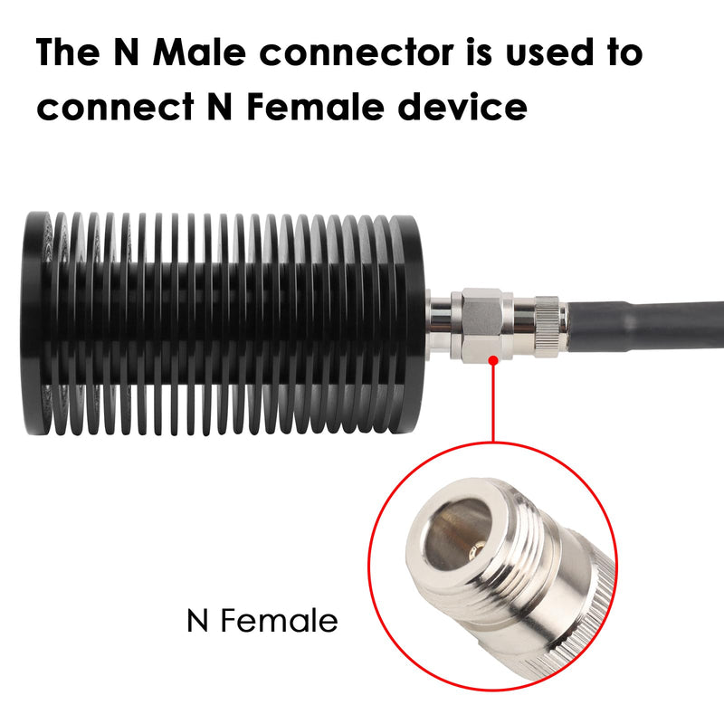 XRDS -RF 100W N Male Dummy Load, High Performance 50 Ohm N Male Plug RF Dummy Load - 100W, DC-3 GHz Frequency Range, Low VSWR