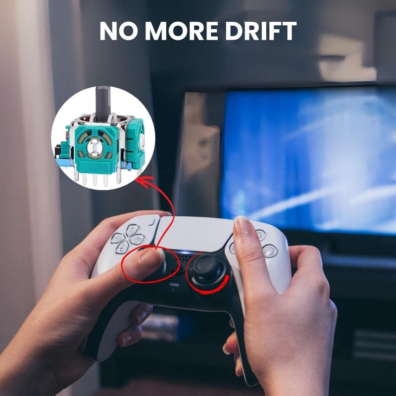 4PCS PS5 Analog Stick Replacement for Sony Playstation 5 Controller, Joystick Repair Kit, Fix Drift & Enhance Grip with 3D Analog Joysticks, Thumbstick Caps, Tools & Screws