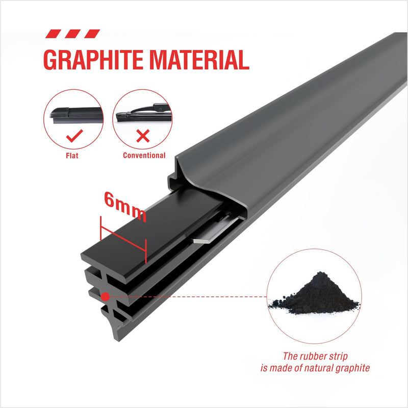 26 inch Frameless Adjustable Size of Universal 4 PCs Refills Replacement Windshield Wiper Refills Replacement for Tesla,Toyota,Hyundai,Honda Front & Rear Windshield Wiper Baldes Rubber Strips 26 inch