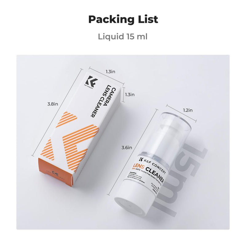 K&F Concept Spray and Microfiber Lens Cleaner Care Kit, Non-Flammable Camera Lens Cleaner and Digital Sensor Cleaning Solution,for Coated Lenses, Binoculars, Scopes, Cameras, and Glasses Liquid
