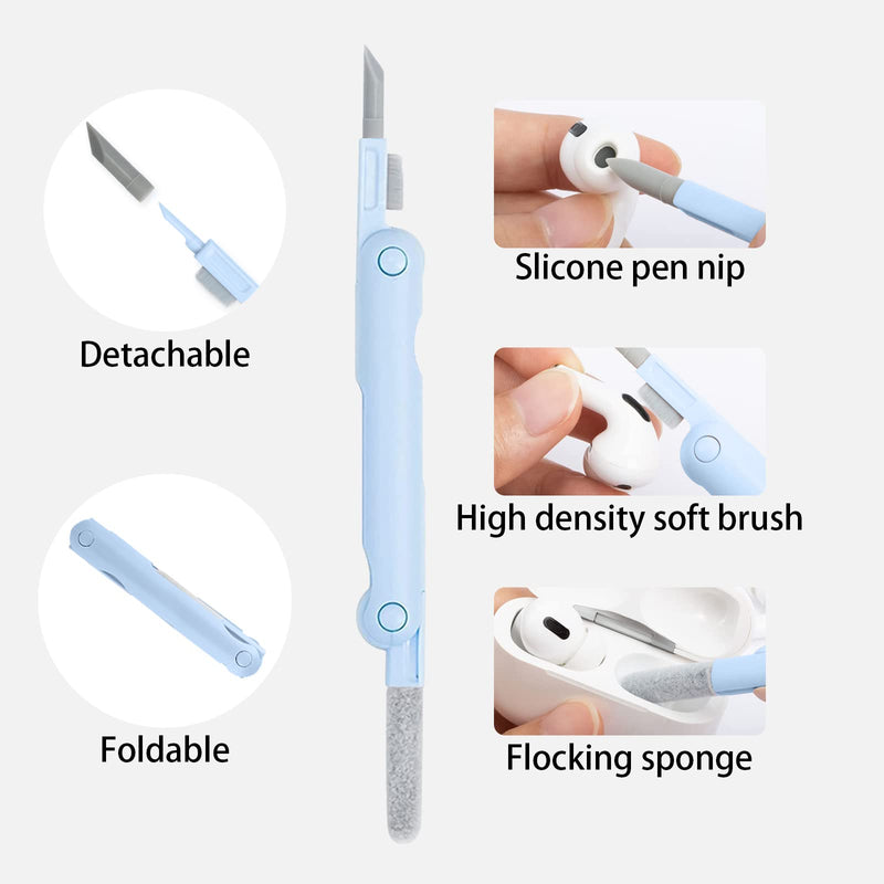 7 in 1 Electronic Cleaner kit - Keyboard Cleaner, Keyboard Cleaning Kit, Laptop Cleaner with Brush, Electronic Cleaner for Airpods pro/Laptop/Phone/Computer/Screen (Give Away a Flannel Cloth) Blue B-eight in one-blue