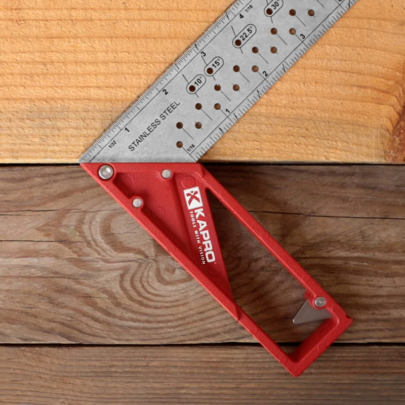 Kapro - 353 Professional Ledge-It Try & Mitre Square - For Leveling and Measuring - Features Stainless Steel Blade, Retractable Ledge, and Etched Ruler Markings - 8 Inch Adjustable Try&Mitre 8"