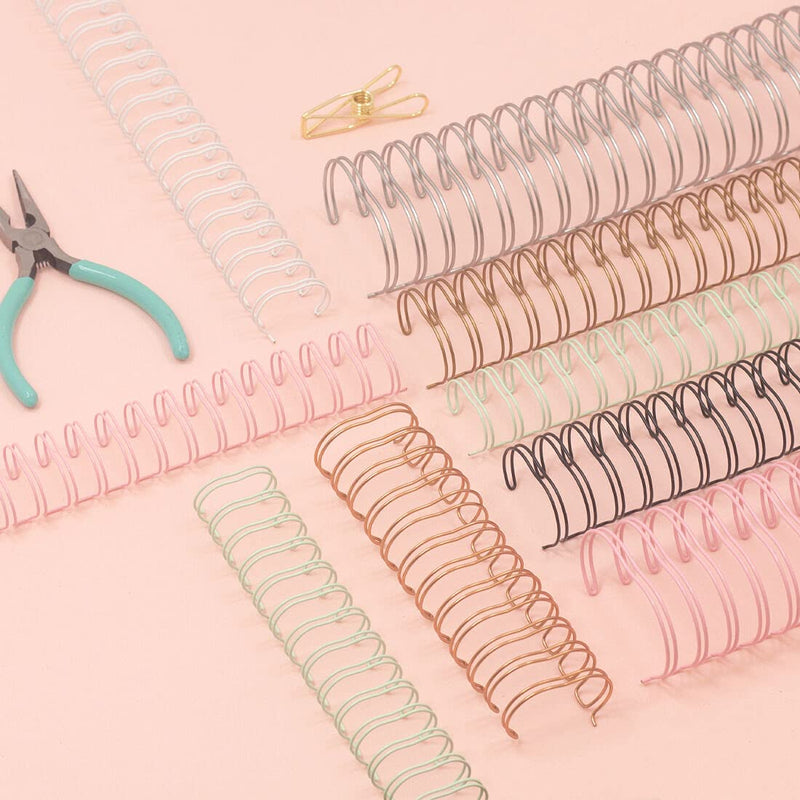 Craftelier - Set of 2 Double Ring Spiral Binders for Albums, Notebooks, Diaries or Calendars | Ideal for Scrapbooking and Other Crafting Projects | Ø 3.81 cm (1.5") - Turquoise Colour