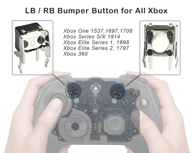 ElecGear 8x Tactile Switch + Desoldering Heating Plate for Xbox Controller, Replacement LB RB Bumper Button and Special Desoldering Repair Tools incl.