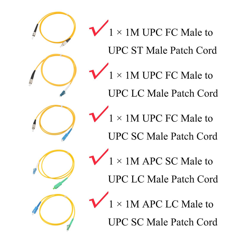Fibre Optic Tester 15 MW 15 KM Visual Fault Locator with FC Plug to LC Female Fibre Optic Tester Adapter, Fibre Optic Coupling and 5x SC/APC ST/UPC FC SC LC Fibre Optic Cable 15KM Set