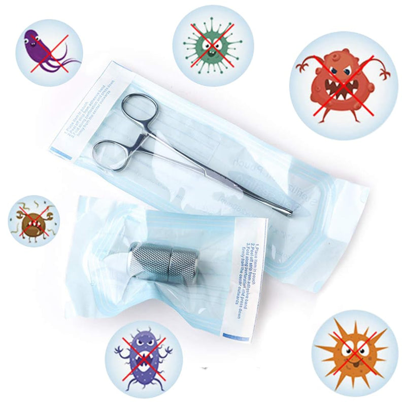 Disposable Sterilisation Bags, 200 x Sterilisation Bags 5.7 x 13 cm with SK Seal Sterilising Bag, Sterilising Bag for Autoclaves, Self-Adhesive, Sterilising Bag for Autoclaves