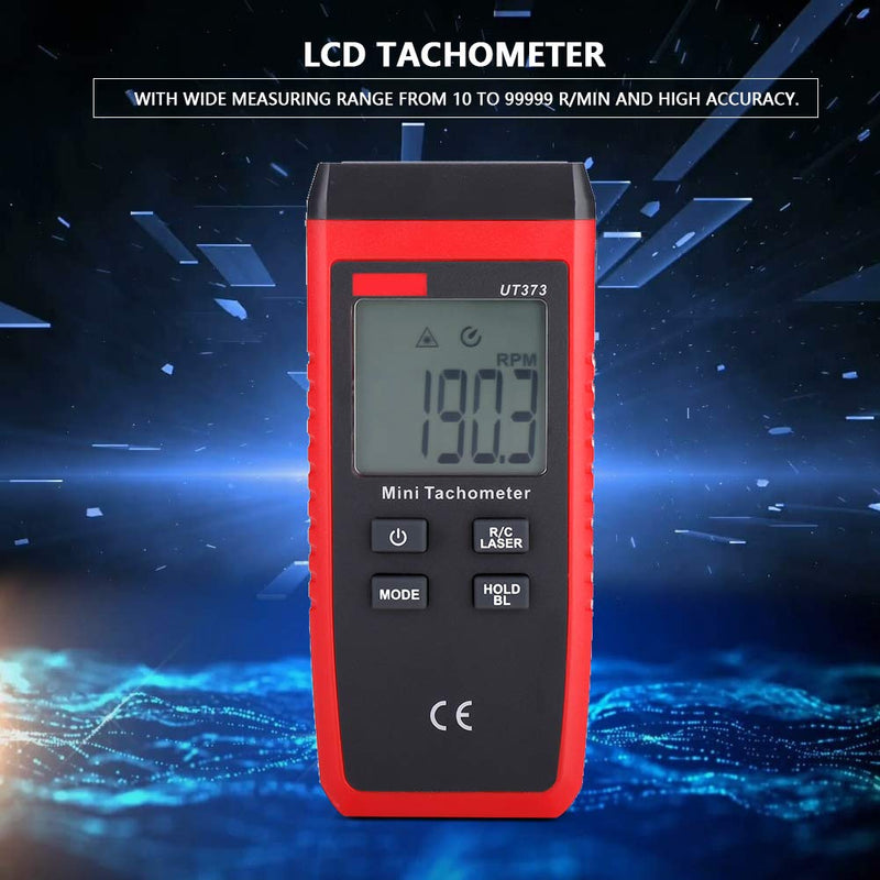 Telituny Tach UT373 Mini Non-Contact Digital LCD Tachometer Laser RPM Tach Speed Meter for Home Lab Factory