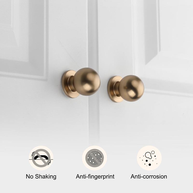 Haliwu 10 Pack Champagne Bronze Cabinet Knobs Kitchen Cabinet Knobs Round Drawer Pulls for Bathroom Kitchen Bedroom Champagne Bronze Round