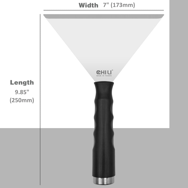 7 Inch Stainless Steel Pole Scraper -1.8mm Heavy Duty Blade, Ideal for Ceiling Paint Removal & Wallpaper Scraping, Fits CHILI Extension Pole, for DIY & Professional Use, Made In Taiwan
