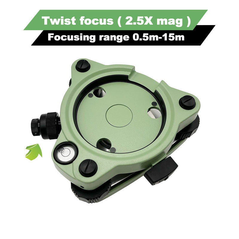 Tribrach with Optical Plummet Compatible with Topcon Sokkia Total Station, Aluminum Tribrach Adapter, Green Survey Equipment Tribrach
