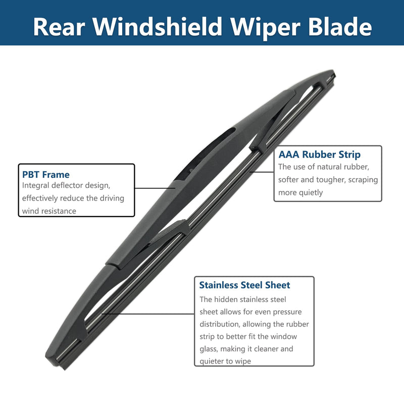 Rear Windshield Wipers Blade Arm Set for Honda CR-V 2017-2023 / for Jeep Wrangler 2018-2023/ for Nissan Murano Cube 2009-2014 / for Acura RDX 2019-2023