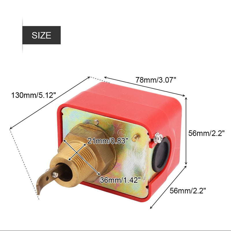SPDT R3/4 Thread Paddle Type Flow Control Flow Sensor Switch Automatic Control Liquid Water Oil 15A 250V HFS-20