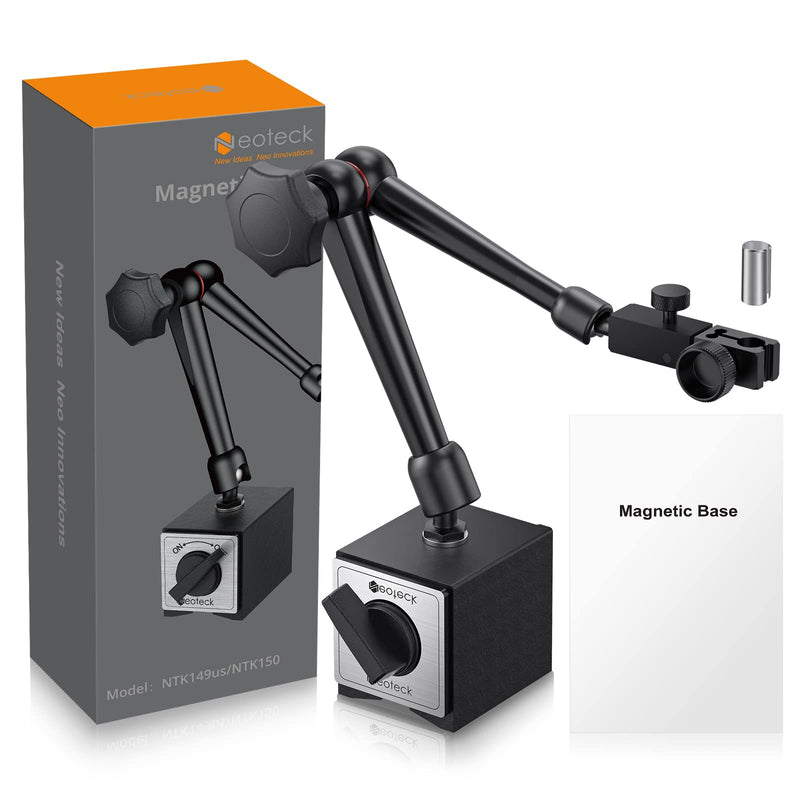 Neoteck Magnetic Tripod Measuring Stand for Dial Indicator with Central Clamping Magnetic Dial Indicator Base Made of Steel Stand Holder Measuring Tripod (80kg Max. Tensile Force)