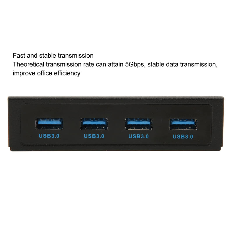 Front Panel PCIE to USB 3.0 Hub with 4 Port, 3.5 Inch PC Front Panel Internal Card Reader PCIE USB Adapter with 4 X USB3.0 Output Port for Computer Case Front Bay