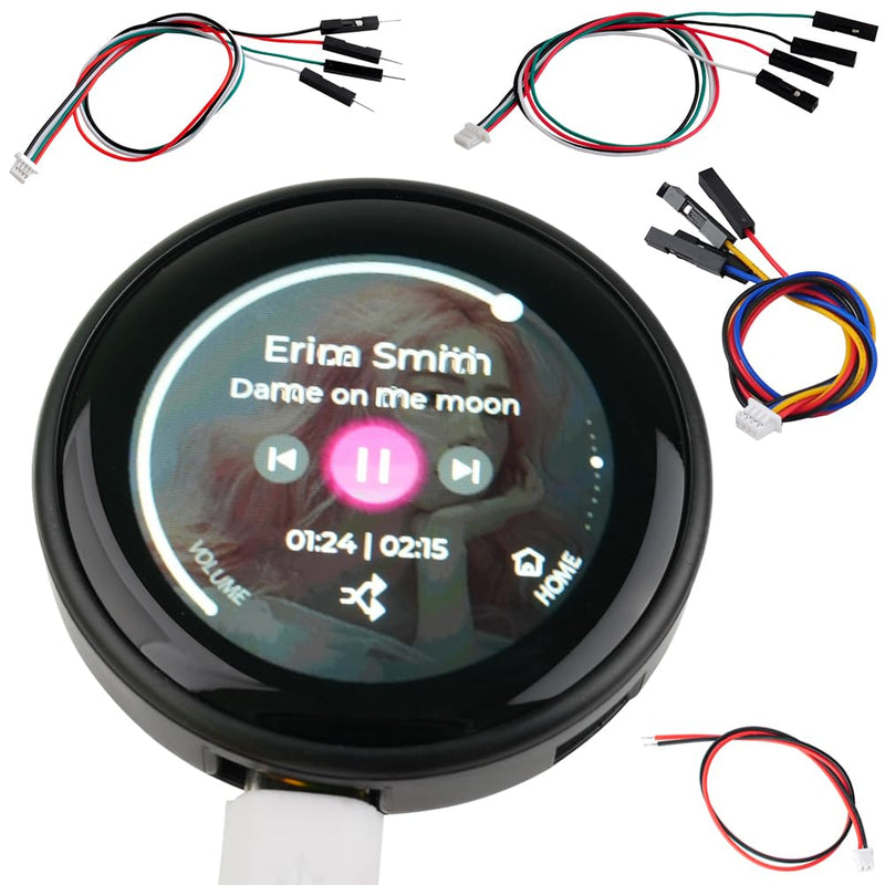 1.28" inch ESP32-C3 Round Display ESP32-2424S012C-I-Y(B) IPS Capacitive Touchscreen with Black Case 240x240 TFT LCD Module ESP32-C3 Development Board GC9A01 for Arduino IDE
