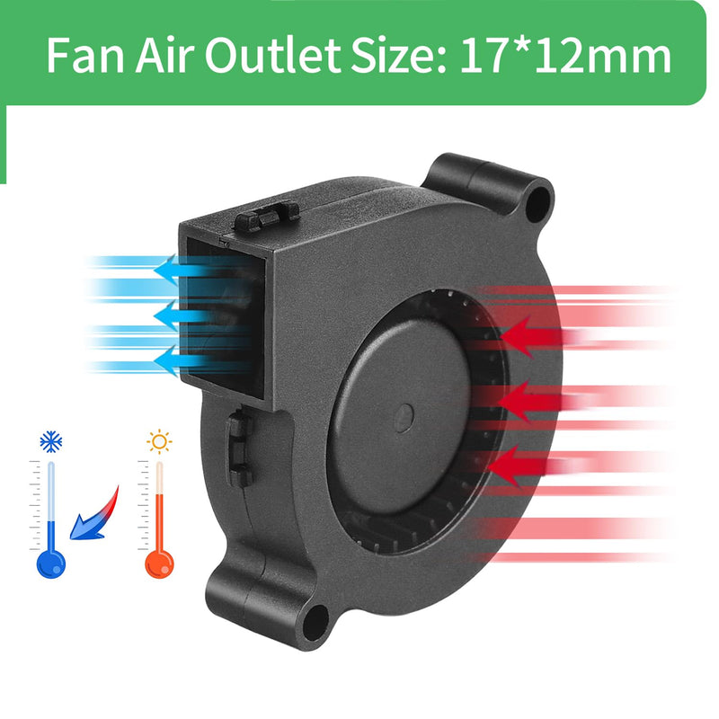 Security-01 50mm x 15mm 5015 Blower Fan, DC 12V Ball Bearing Brushless Fan, 2-Pin