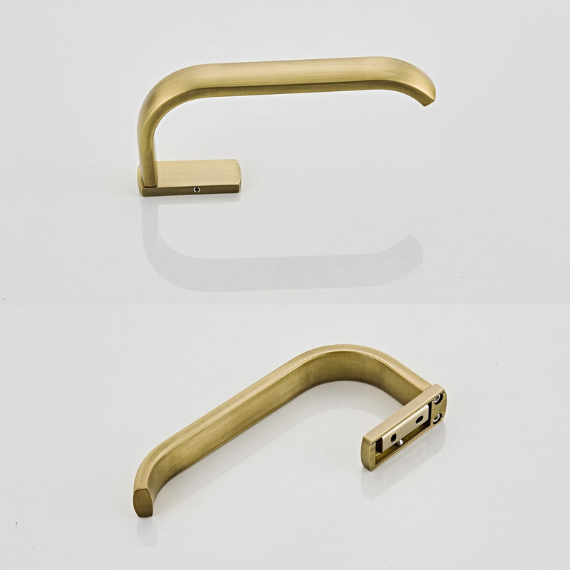 Flybath 2pc Bathroom Accessories Set - Towel Ring and Toilet Paper Holder Antique Brass Wall Mounted, Brushed Bronze Brushed Bronze (Antique Brass)