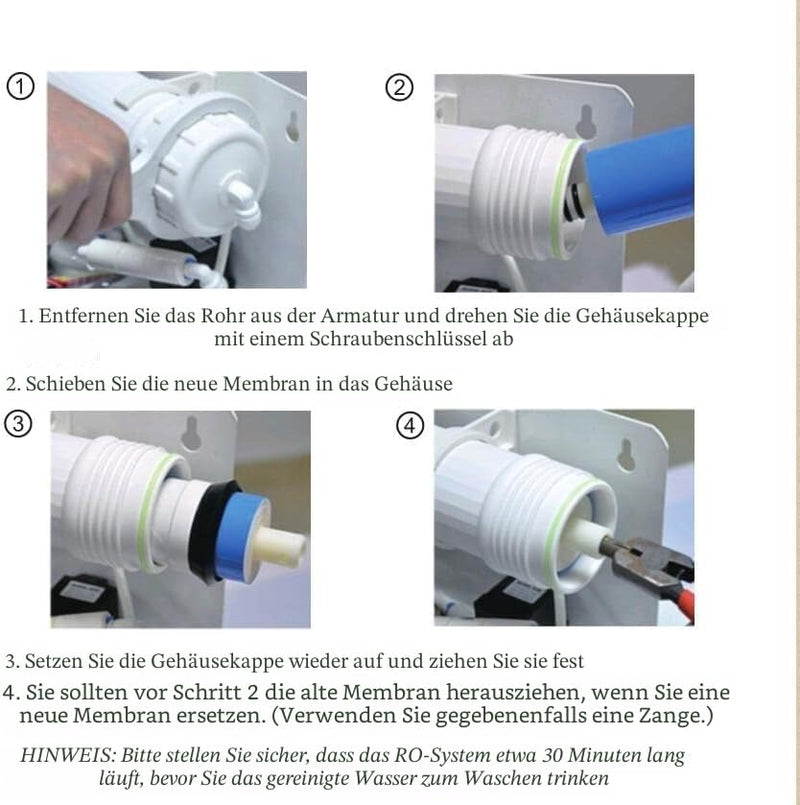 Geekpure Universal Compatible 100 GPD Reverse Osmosis RO Membrane Replacement NSF Certified | Replacement cartridge for RO water filter, 11.75" x 1.75"