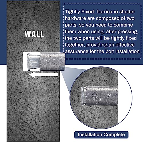 Hicarer 50 Pcs Lead Anchors for Concrete 1/4-20 Thread Hurricane Shutter