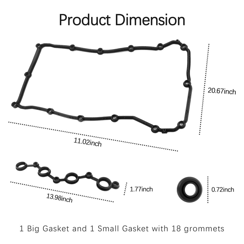 Engine Valve Cover Gasket Compatible with Dodge Chrysler Jeep,Valve Cover Gasket Set Replacement OEM#VS50698R K04884763AA,Perfect Spark Plug Tube Seal Car Accessories