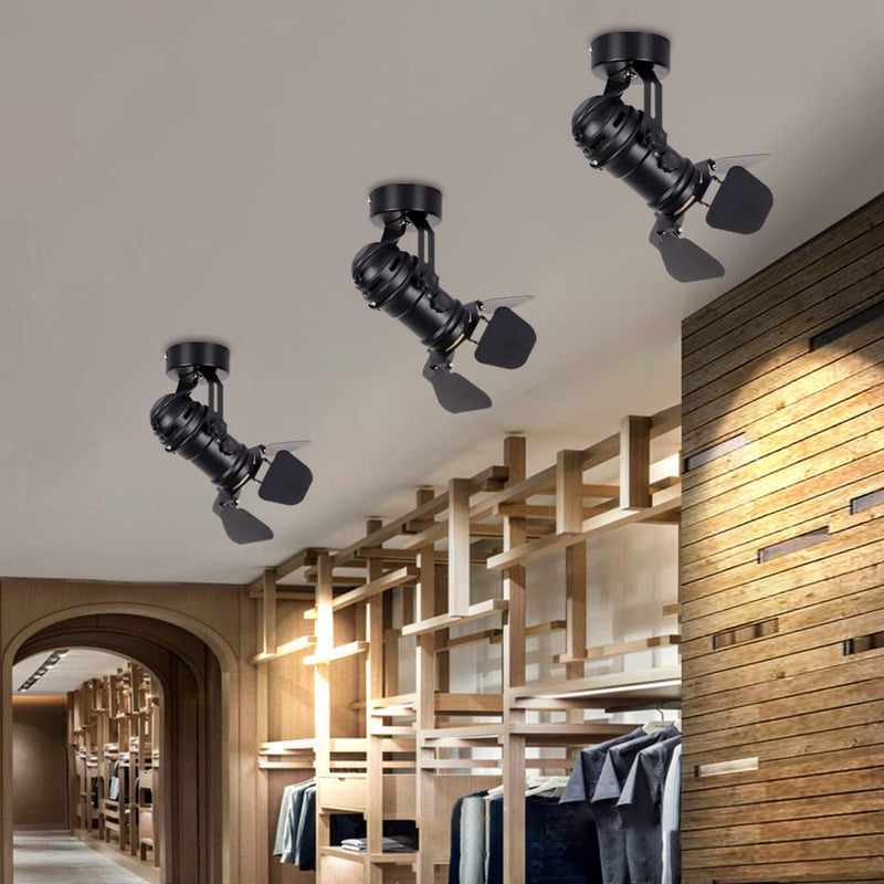 Ceiling Spotlight LED Black Modern Industrial Ceiling Light/Wall Lamp Adjustable Angle Indoor Decor Chandelier for Living Room Bedroom Shop Illumination COB Bulb 5W Warm Light Camera