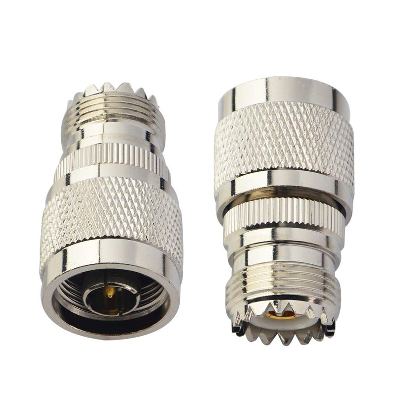 Boobrie N Male to UHF Female SO-239 Connector SO239 Jack to N-Type RF Coaxial Coax Cable Adapter for Antenna/Wireless LAN Device/WiFi/Radio/Coaxial Extension Cable Pack of 2