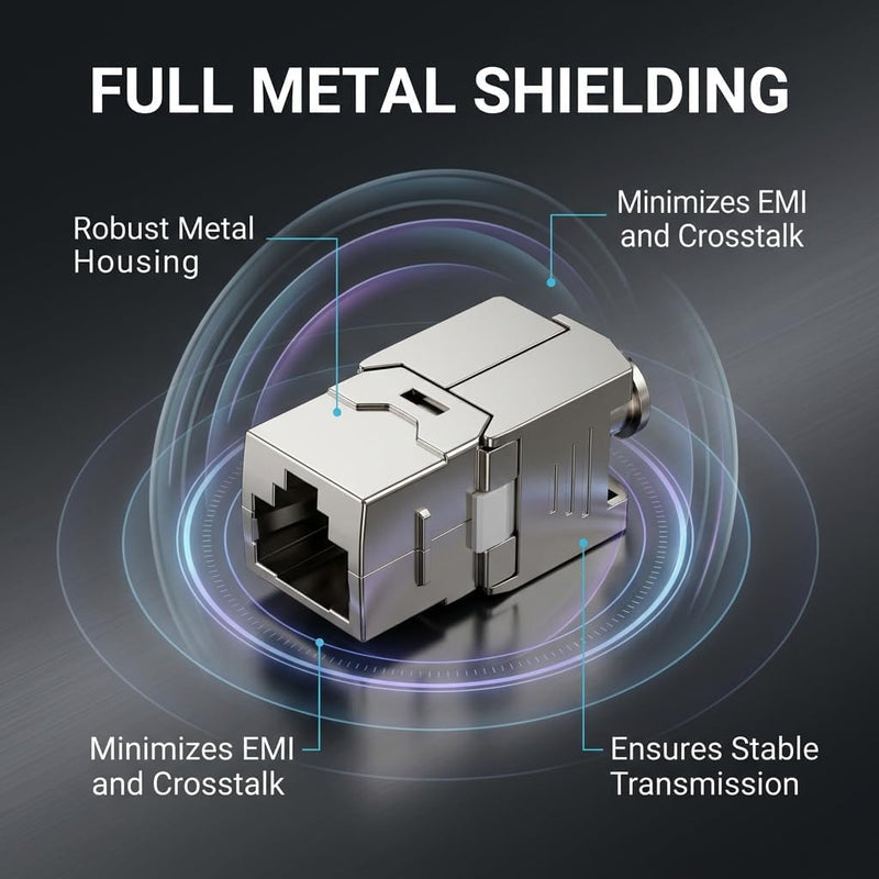 Cat7 Keystone Module RJ45 Coupling 10 Gbps for Stable Network Connection | Network Patch Panel Keystone Ethernet Coupling Network for CAT7 CAT6A CAT6 Patch Panel and Network Socket