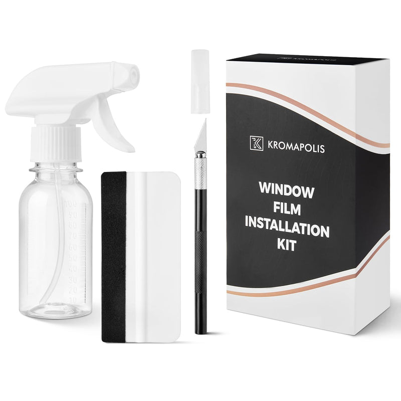 Kromapolis Window Tint Kit, 3 Pieces Window Film Installation Kit for Car & Glass, Complete Application Tool Kit Includes Felt Squeegee, Carving Knife, 100ML Spray Bottle