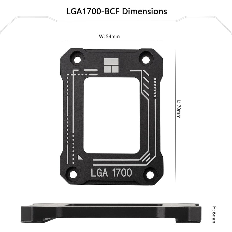 Thermalright LGA1700-BCF Black V2 CPU Retainer,Intel 12/13/14th Anti-Bend Retainer, LGA1700 CPU Retainer Clamp, LGA17XX Corrective CPU Bend Retainer, Standard for Heat Sinks(LGA1700 BCF Black V2)