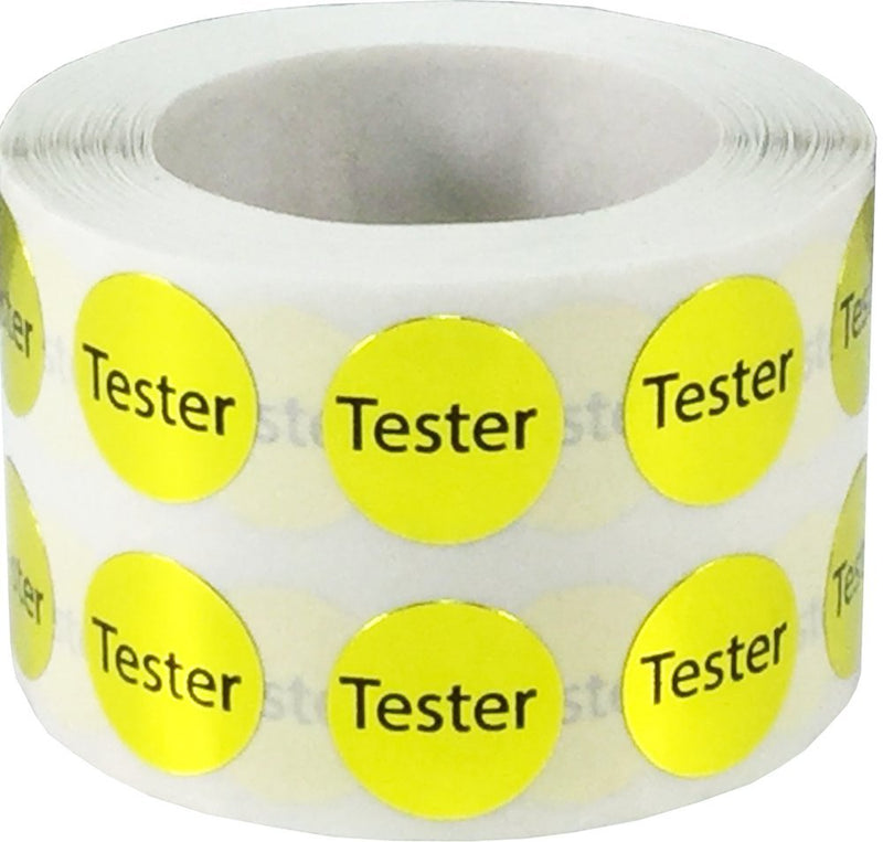 Round Tester Dot Adhesive Stickers, 1/2 Inch Round Labels, 1000 Stickers per Roll, Gold 1/2" Circle