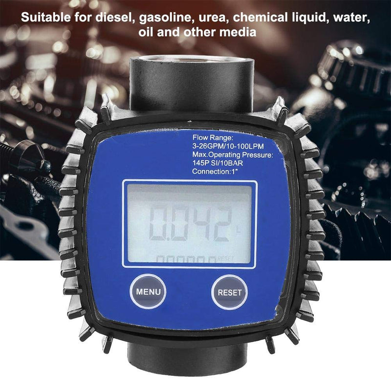 Flow meter, flow meter digital display, high accuracy, water flow meter, 1 inch internal thread, digital turbine flow meter, 5-120 liters/minute, maximum pressure 40 bar