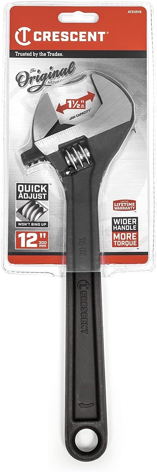 Crescent 12" Adjustable Black Oxide Wrench - Carded - AT212VS 12 inch