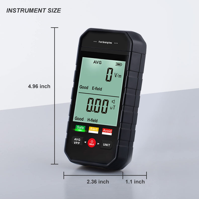 EMF Meter, Electromagnetic Field Radiation Detector with Backlit Digital LCD Display, Automatic Alarm, Portable EMF Tester for Home Office EMF Inspections