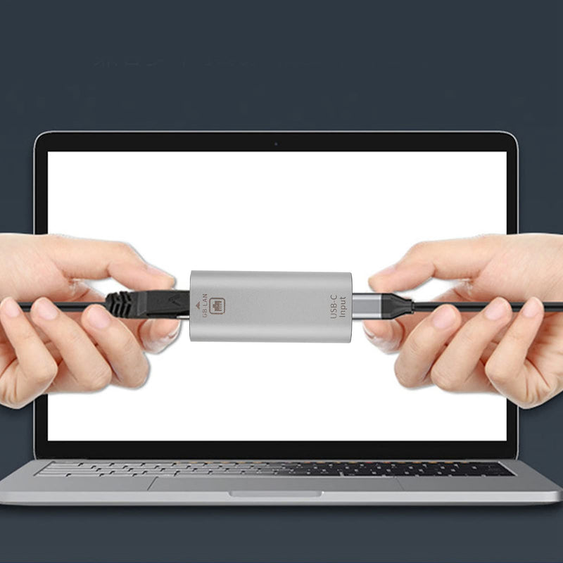 USB C Female to RJ45 Female Ethernet Adapter 10/100 / 1000Mbps No Driver Easily Use Aluminum Alloy Type-C Interface USBC Ethernet Adapter for Phones Computers Tablets.