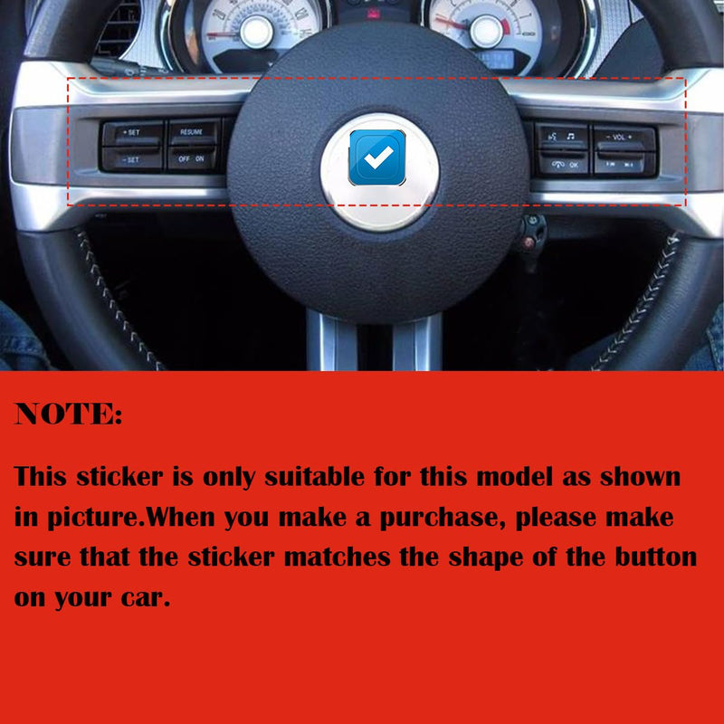 Car Button Stickers Interior Decals Compatible with Ford Mustang 2010 2011 2012 Steering Wheel Switch Control Dash Button Repair Sticker Kit