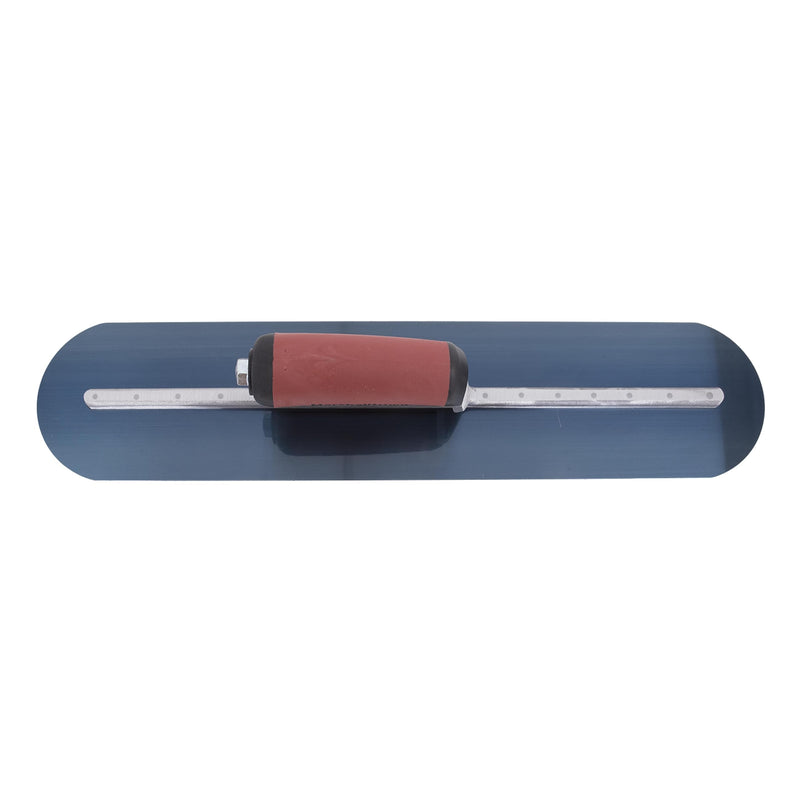 Marshalltown Fully Rounded Concrete Finishing Trowel, Blue Steel Blade, DuraSoft Handle, 20 x 4, Assembled in USA, MXS20BRD