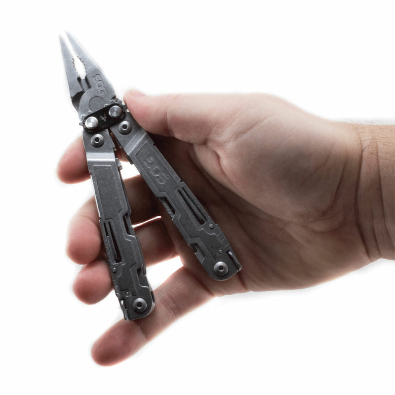 SOG PowerAccess Stainless Steel Multi-Tool Well-Rounded One-Handed Lightweight Daily Pocketable for Backcountry 18 Tools, Stone Wash