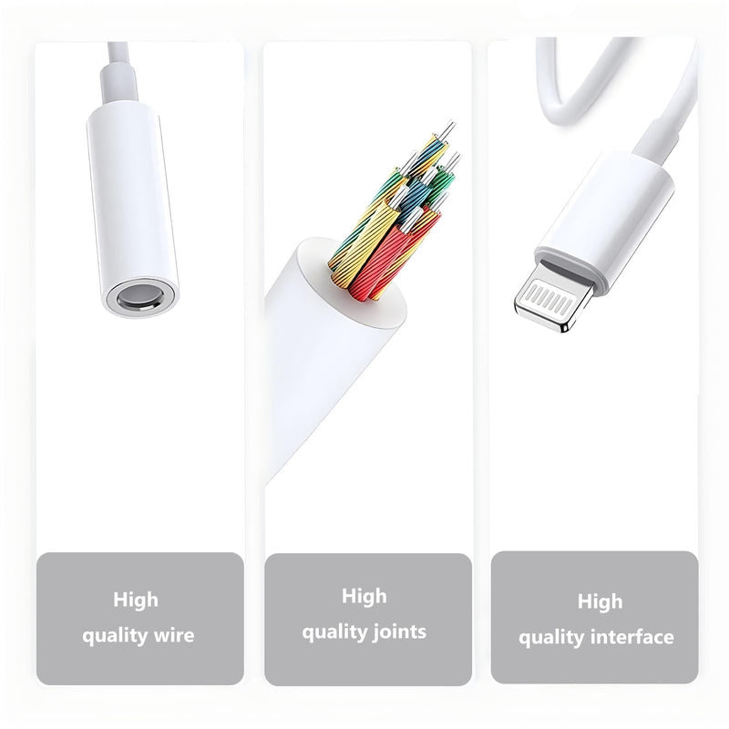 [Apple MFi Certified] 2 Pack Lightning to 3.5 mm Headphone Jack Adapter for iPhone, iPhone Aux Adapter Converter Dongle Audio Cable Compatible with iPhone 14/13 Pro Max X/XS Support All iOS System