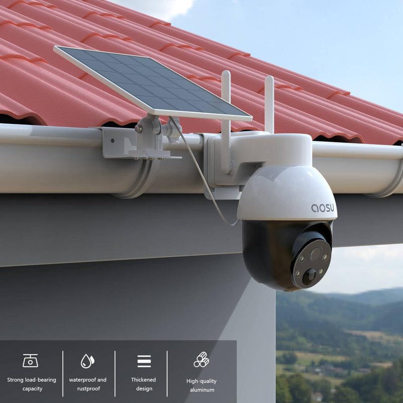 HOLACA Gutter Mount Kits Compatible with AOSU Solar Security Cameras Wireless Outdoor(SolarCam D1 SE) and Aosu Solar Panel(White)