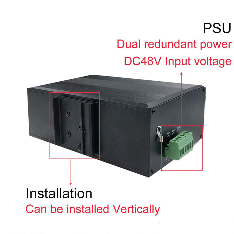 Industrial Switch 8Port Gigabit Ethernet with POE 240W Total 2Port SFP Din Rail Mounted IP40 for Outdoor Use 8 Gigabit POE(30W)